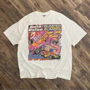 Vintage 2002 Auto Value Bumper To Bumper Sprint Car Double Sided Racing Shirt